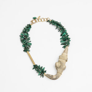 ogrlica malahit žad boje maslaca mjed Dalia Katavić nakit